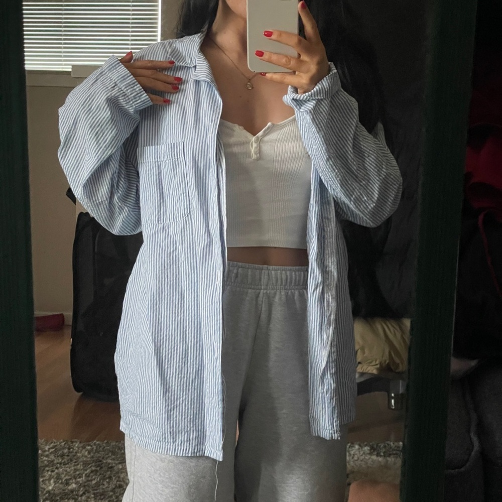 Striped button up